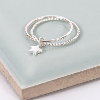 Sterling Silver Twinkle Little Star Midi Ring, 2 of 6