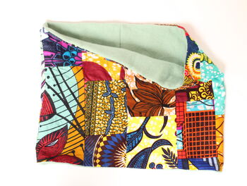 African Patchwork Organic Cotton Fleece Snood Scarf, 8 of 9