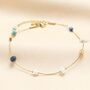 Stainless Steel Semi Precious Stone Charm Anklet In Gold, thumbnail 1 of 3