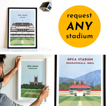 Contemporary Cricket Ground Print Gift, Framed Or Unframed, 2 of 12