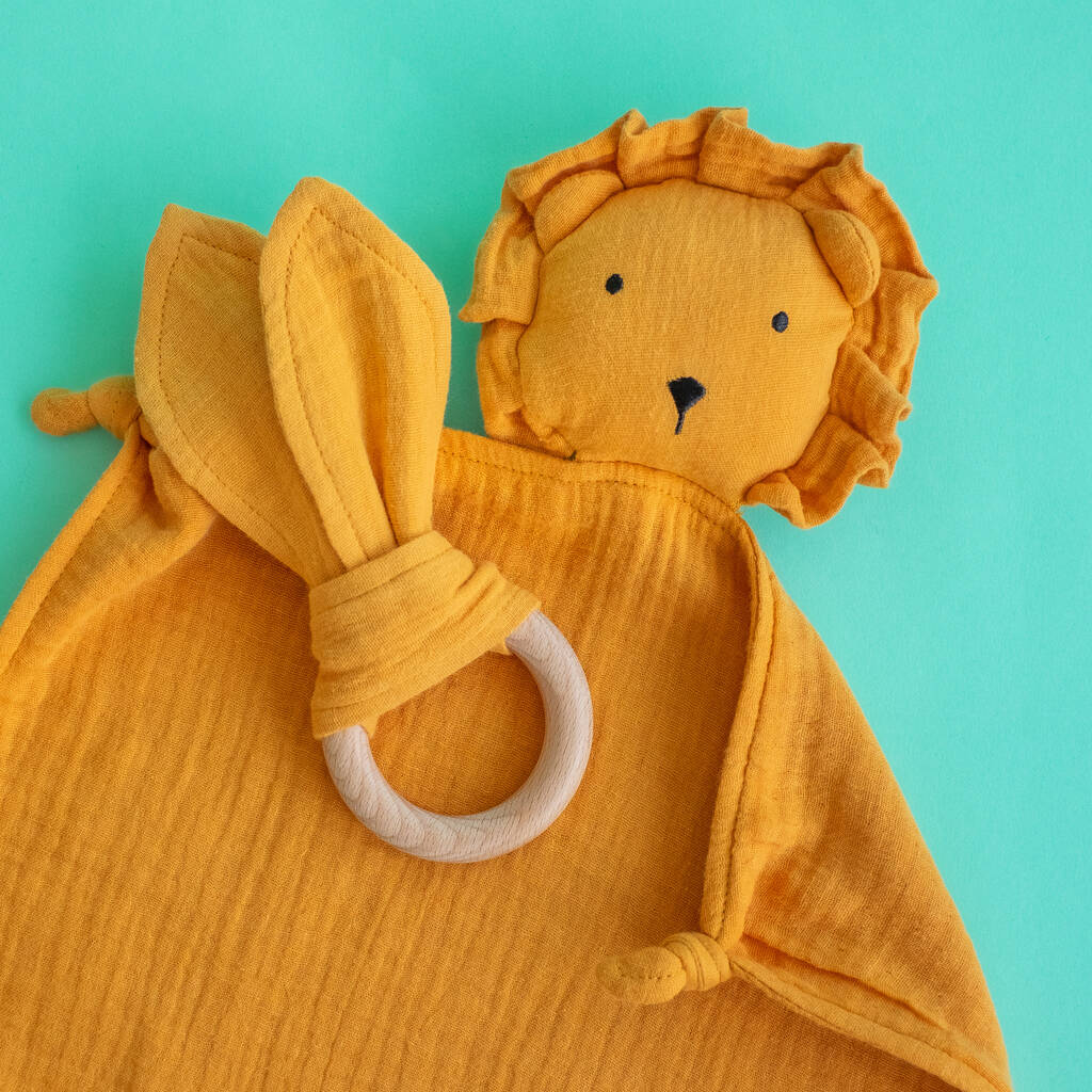 Lion Comforter + Bunny Ear Teether Pack, 1 of 8