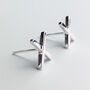 Sterling Silver Simple Cross Stud Earrings, thumbnail 3 of 6