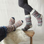 Fair Trade Fair Isle Wool Unisex Slipper Socks, thumbnail 1 of 12