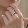 Sterling Silver Very Tiny Sapphire Blue Cz Heart Ring, thumbnail 3 of 12