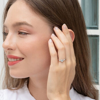 Sky Blue Topaz Five Stone Ring In Sterling Silver And Gold, 4 of 12