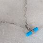 The T Bar Turquoise Necklace, Silver, thumbnail 5 of 8