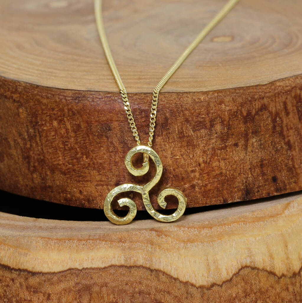 Handmade Solid 18ct Gold Celtic Love Knot Pendant, 1 of 4