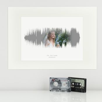 Personalised Wedding Photograph Sound Wave Print, 7 of 8