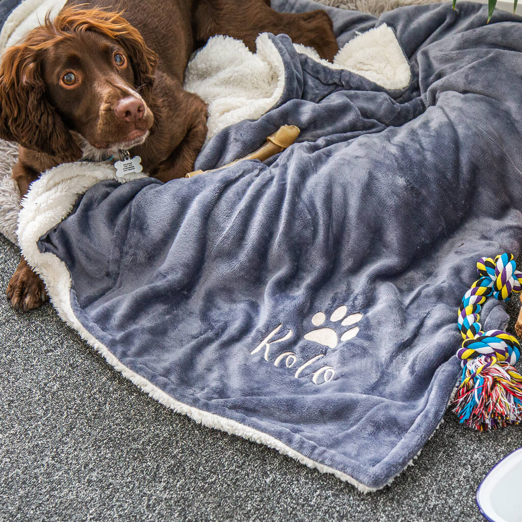 Personalised Luxury Sherpa Dog Blanket, 1 of 8