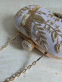 Pink Bird Oval Clutch Bag, 12 of 12