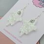 White Glitter Ghost Resin Halloween Earrings, thumbnail 4 of 4