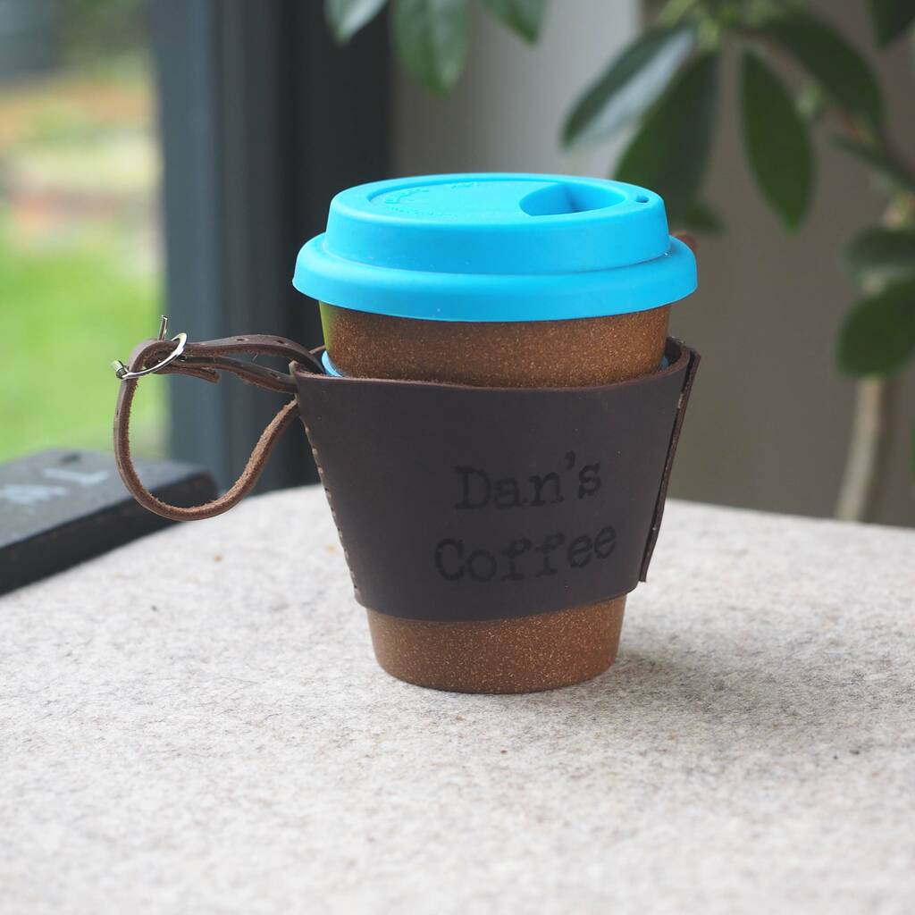 Download Personalised Reusable Coffee Cup Leather Bike Holder By ...