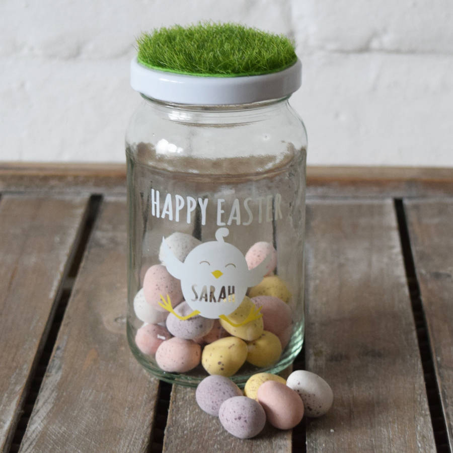 personalised easter treat jar by jg artwork