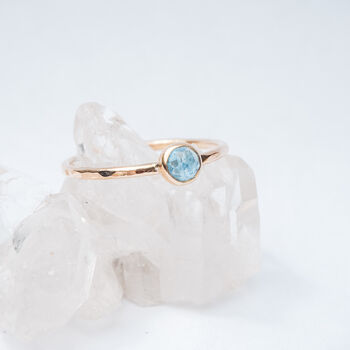 Blue Aquamarine Gemstone And Solid Gold Ring, 4 of 9