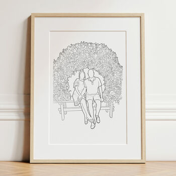 Custom Couples Line Drawing Personalised Illustration, 2 of 10