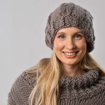 Ted Cable Hat Intermediate Knitting Kit, 2 of 7