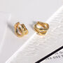 Double Wavy Gold Vermeil Plated Silver Huggie Hoops, thumbnail 1 of 4
