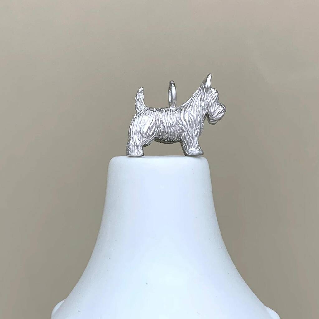 Personalised Silver Scottie Dog Charm Necklace By Nest