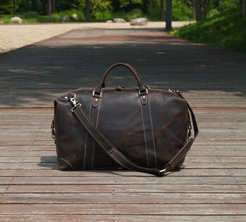 Classic Traveller Genuine Leather Holdall, 7 of 8