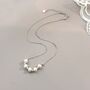 Gaia White Ivory Silver Pearl Row Jewel Gift Necklace, thumbnail 3 of 7