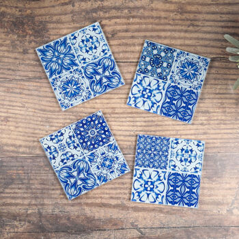'Mixed Tiles' Worktop Protector Blue And White, 7 of 12