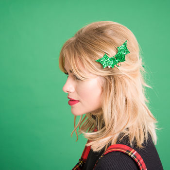 Christmas Holly Hair Clips, 2 of 4