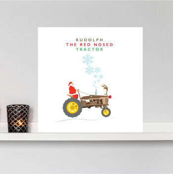 Rudolph The Red Nosed Tractor, Farmers Christmas Card, 3 of 3
