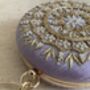 Purple Circular Raw Silk Bangle Clutch Bag, thumbnail 10 of 11
