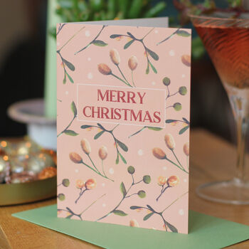Vintage Style Mistletoe Christmas Cards, 6 of 6