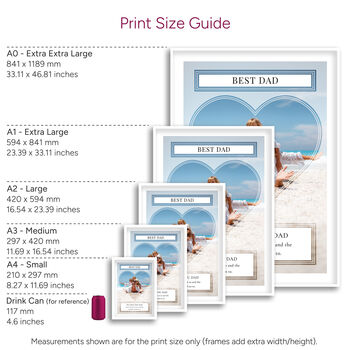 Best Dad Personalised Photo Print Wall Art Gift For Dad, 5 of 5