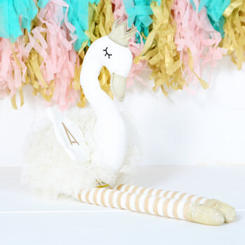 Personalised White Swan Soft Toy, 2 of 5