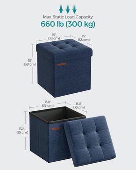 Foldable Ottoman Footrest With Storage Cube, 6 of 7