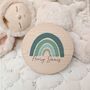 Personalised Blue Rainbow Name Plaque | Wooden Nursery Name Sign, thumbnail 1 of 11