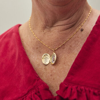 Personalised Photograph Oval Star Locket Necklace, 4 of 5