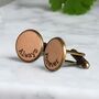 Personalised Curve Engraved Real Leather Cufflinks, thumbnail 6 of 12