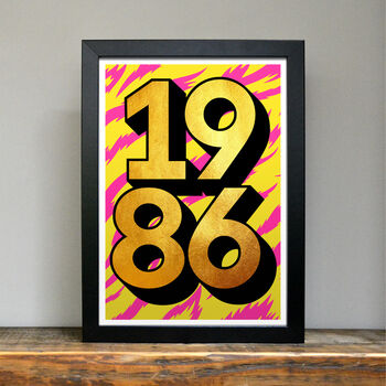 Personalised 40th Birthday 1986 Golden Year Print, 3 of 5