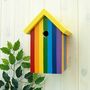 Rainbow Stripe Personalised Bird Box, thumbnail 4 of 6