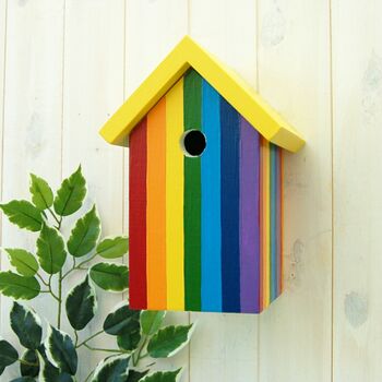 Rainbow Stripe Personalised Bird Box, 4 of 6