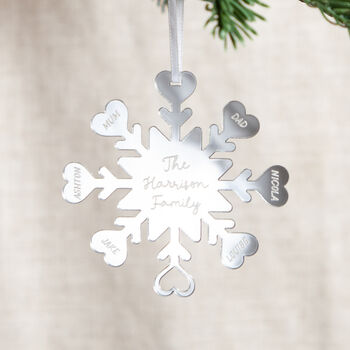 Metallic Snowflake Family Christmas Decoration, 2 of 2