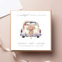 Peach Floral Car Personalised Wedding Card, thumbnail 1 of 2
