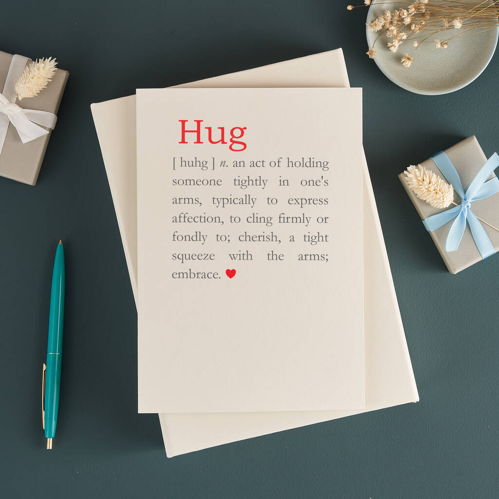 Hug Definition Thinking Of You Card, 1 of 4