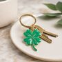 Lucky Four Leaf Clover Keyring, thumbnail 1 of 2