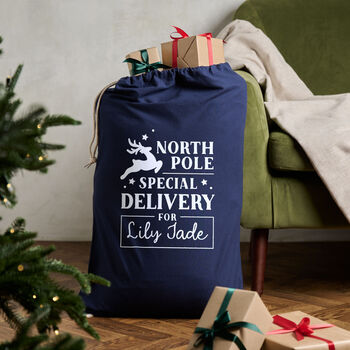 Reindeer Special Delivery Personalised Christmas Sack, 2 of 2