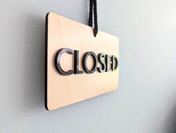 Open Closed Door Sign Shop Sign Wood 3D Acrylic Hanger, 5 of 7