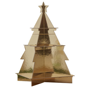 Gold 3D Christmas Tree Treat And Drinks Stand, 2 of 3