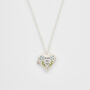 Silver Forget Me Not Heart Locket Necklace, thumbnail 1 of 9