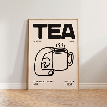 Tea Hand Drawn Illustration Kitchen Wall Art, 5 of 9