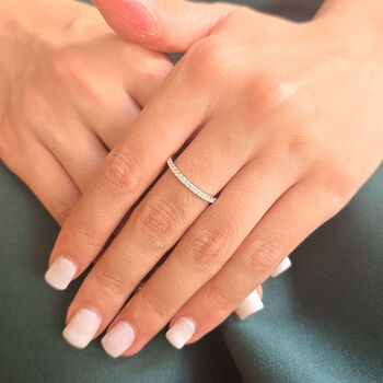 Diamond Moissanite Crystal Sterling Silver Ring, 3 of 5