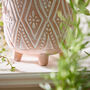 Diamond Patterned Terracotta Footed Plant Pot, thumbnail 3 of 5