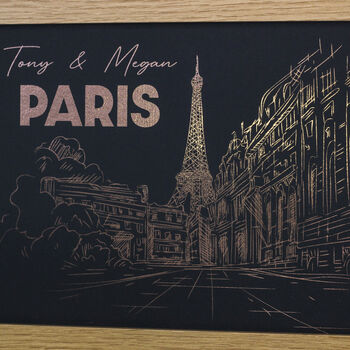 Personalised Paris Foiled Print Gift For Couples, 3 of 4